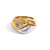 Wholesale Women's Stainless Steel Diamond Drop Shaped Electroplated Ring Jewelry