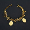 Wholesale Women's Stainless Steel Double Layer Tree Of Life Pendant Bracelet With Geometric Pattern