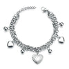 Wholesale Women's Stainless Steel Double Layer Tree Of Life Pendant Bracelet With Geometric Pattern