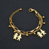Wholesale Women's Stainless Steel Double Layer Tree Of Life Pendant Bracelet With Geometric Pattern