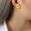 Wholesale Women's Stainless Steel Drip Oil Geometric Glazed Wings Earrings Pvd Plated