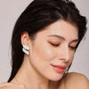 Wholesale Women's Stainless Steel Drip Oil Geometric Glazed Wings Earrings Pvd Plated