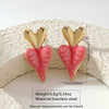 Wholesale Women's Stainless Steel Drip Oil Heartshaped Stud Earrings With Fairy Style