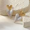 Wholesale Women's Stainless Steel Drip Oil Heartshaped Stud Earrings With Fairy Style