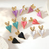 Wholesale Women's Stainless Steel Drip Oil Heartshaped Stud Earrings With Fairy Style