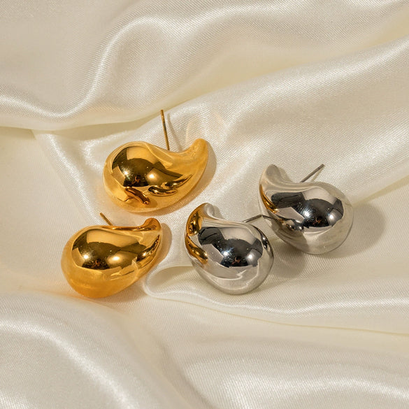 Wholesale Women's Stainless Steel Drop Shape Electroplated Fashion Personality Ear Jewelry