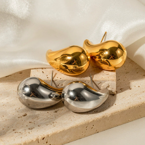 Wholesale Women's Stainless Steel Drop Shape Electroplated Fashion Personality Ear Jewelry