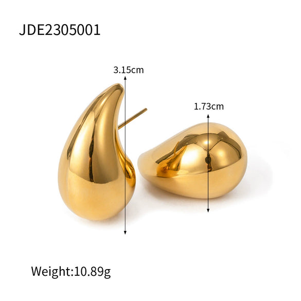 Wholesale Women's Stainless Steel Drop Shape Electroplated Fashion Personality Ear Jewelry