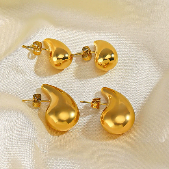 Wholesale Women's Stainless Steel Drop Shape Ins Style Electroplated Earrings