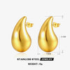 Wholesale Women's Stainless Steel Drop Shape Ins Style Electroplated Earrings