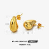 Wholesale Women's Stainless Steel Drop Shape Ins Style Electroplated Earrings