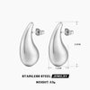 Wholesale Women's Stainless Steel Drop Shape Ins Style Electroplated Earrings