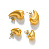Wholesale Women's Stainless Steel Drop Shape Ins Style Electroplated Earrings