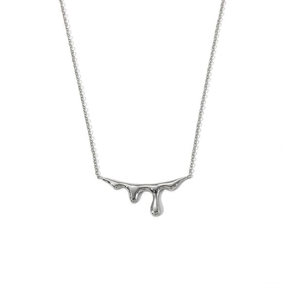 Wholesale Women's Stainless Steel Drop Shape Lava Water Drop Necklace With Vacuum Real Gold Electroplating In Pvd Furnace Light Luxury Clavicle Chain And Sweater Chain