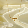 Wholesale Women's Stainless Steel Drop Shape Lava Water Drop Necklace With Vacuum Real Gold Electroplating In Pvd Furnace Light Luxury Clavicle Chain And Sweater Chain