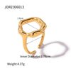 Wholesale Women's Stainless Steel Drop Shaped Geometric Open Ring Jewelry With Electroplating Treatment