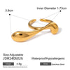 Wholesale Women's Stainless Steel Drop Shaped Geometric Open Ring Jewelry With Electroplating Treatment