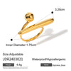 Wholesale Women's Stainless Steel Drop Shaped Geometric Open Ring Jewelry With Electroplating Treatment