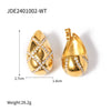 Wholesale Women's Stainless Steel Earrings With Diamond Lattice Inlay And Electroplating