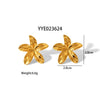 Wholesale Women's Stainless Steel Earrings With Flower Geometric Pattern Pvd Furnace Real Gold Electroplating