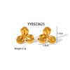Wholesale Women's Stainless Steel Earrings With Flower Geometric Pattern Pvd Furnace Real Gold Electroplating