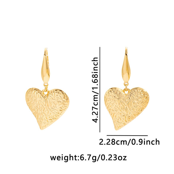 Wholesale Women's Stainless Steel Earrings With Flower Pattern And Electroplating Treatment In Water Drop Shape