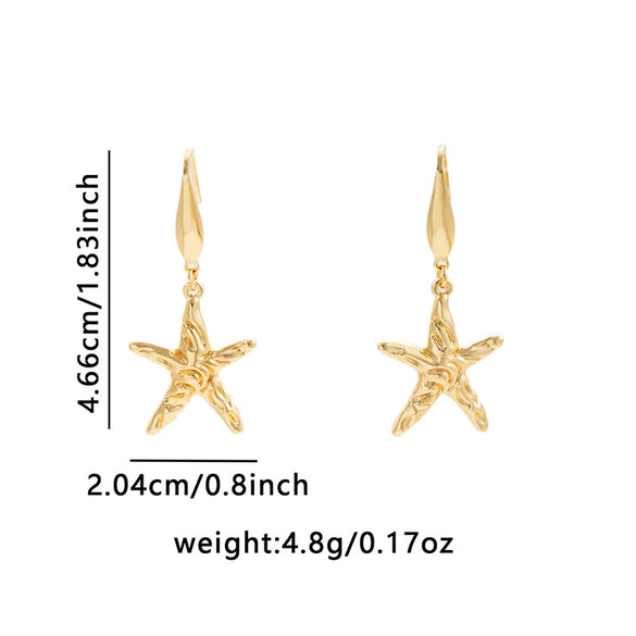 Wholesale Women's Stainless Steel Earrings With Flower Pattern And Electroplating Treatment In Water Drop Shape