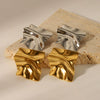 Wholesale Women's Stainless Steel Earrings With Geometric Design And Vacuum Real Gold Electroplating In Pvd Furnace