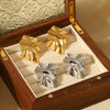 Wholesale Women's Stainless Steel Earrings With Geometric Design And Vacuum Real Gold Electroplating In Pvd Furnace