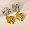 Wholesale Women's Stainless Steel Earrings With Geometric Design And Vacuum Real Gold Electroplating In Pvd Furnace