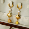 Wholesale Women's Stainless Steel Earrings With 18K Gold Plating Animal Zodiac Pattern Tassel Pendant