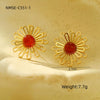 Wholesale Women's Stainless Steel Earrings With Sweet Lace Hollow Design And Electroplating Treatment