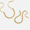Wholesale Women's Stainless Steel Electroplated Blade Chain Necklace And Bracelet Accessories Fashion Minimalist Style