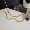 Wholesale Women's Stainless Steel Electroplated Blade Chain Necklace And Bracelet Accessories Fashion Minimalist Style