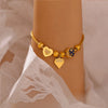 Wholesale Women's 316L Stainless Steel Electroplated Bracelet With Love Round Shape And Heart Geometric Pattern