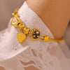 Wholesale Women's 316L Stainless Steel Electroplated Bracelet With Love Round Shape And Heart Geometric Pattern