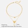 Wholesale Women's Stainless Steel Electroplated Butterfly And Zodiac Pattern Pendant Necklace