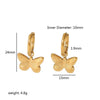 Wholesale Women's Stainless Steel Electroplated Butterfly Insect Style Earrings