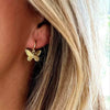 Wholesale Women's Stainless Steel Electroplated Butterfly Insect Style Earrings