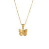 Wholesale Women's Stainless Steel Electroplated Butterfly Pendant Necklace Fashion Insect Design