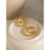 Wholesale Women's Stainless Steel Electroplated Coil Twist Double Layer Ear Clip
