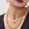 Wholesale Women's Stainless Steel Electroplated Doublelayer Flower Necklace And Bracelet Set Minimalist Light Luxury Style Jewelry Accessories