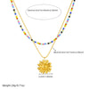 Wholesale Women's Stainless Steel Electroplated Doublelayer Stacked Clavicle Chain With Flower Pattern Necklace