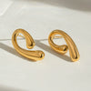 Wholesale Women's Stainless Steel Electroplated Drop Shape Trend Earrings
