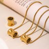 Wholesale Women's Stainless Steel Electroplated Ferris Wheel Cshaped Earrings And Necklace Jewelry