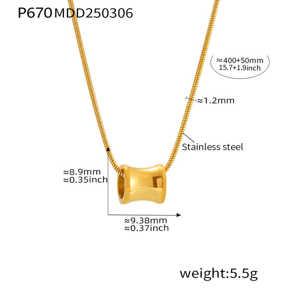 Wholesale Women's Stainless Steel Electroplated Ferris Wheel Cshaped Earrings And Necklace Jewelry