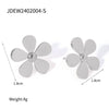 Wholesale Women's Stainless Steel Electroplated Five Petal Flower Daisy Earrings Jewelry