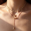 Wholesale Women's Stainless Steel Electroplated Flower Cross Chain Necklace