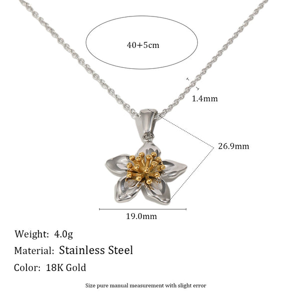 Wholesale Women's Stainless Steel Electroplated Flower Earrings And Twotone Ring Accessories
