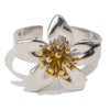 Wholesale Women's Stainless Steel Electroplated Flower Earrings And Twotone Ring Accessories